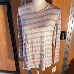 Striped Pink and Green Women's Top